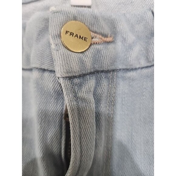 FRAME Jeans Blue Le Crop Mini Boot Light Wash Raw Hem Women's 27 - Picture 9 of 14